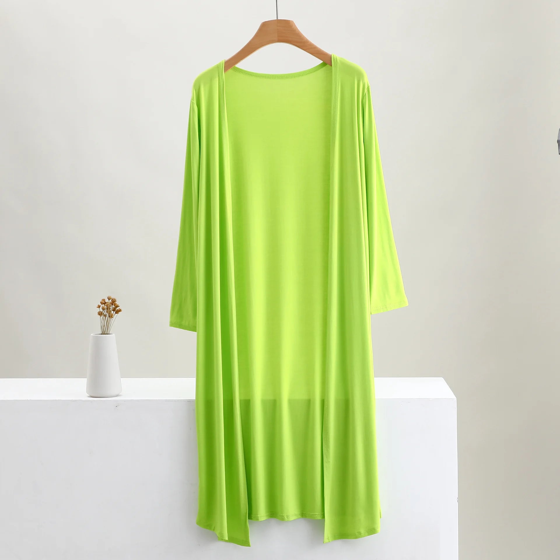 Women's Clothing Autumn Summer Cardigan Extended Modal Shawl Sunscreen Coat Air Conditioning Shirt Long Sleeve Thin Coat Sweater