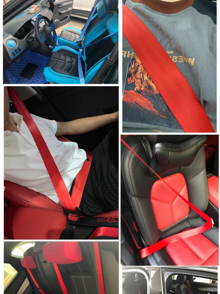 2PCS Car Modification Seat Belt High Strength Wear-resistant Nylon Seat Belt Colourful Universal Colorful Seat Belt Auto Parts