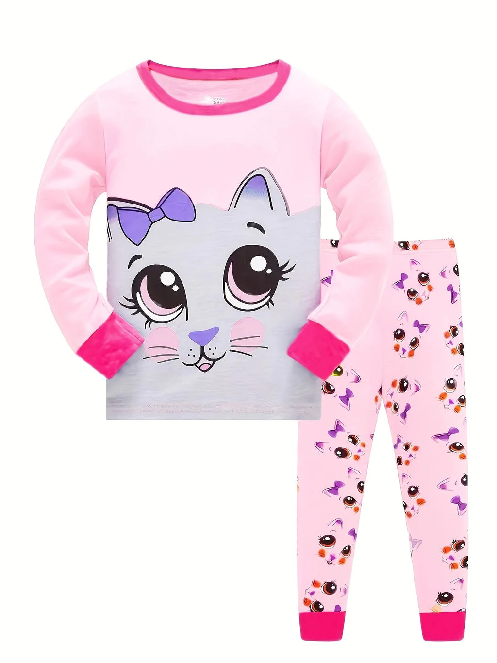 2pcs Boys Casual Crew Neck Animal Print Pajama Sets