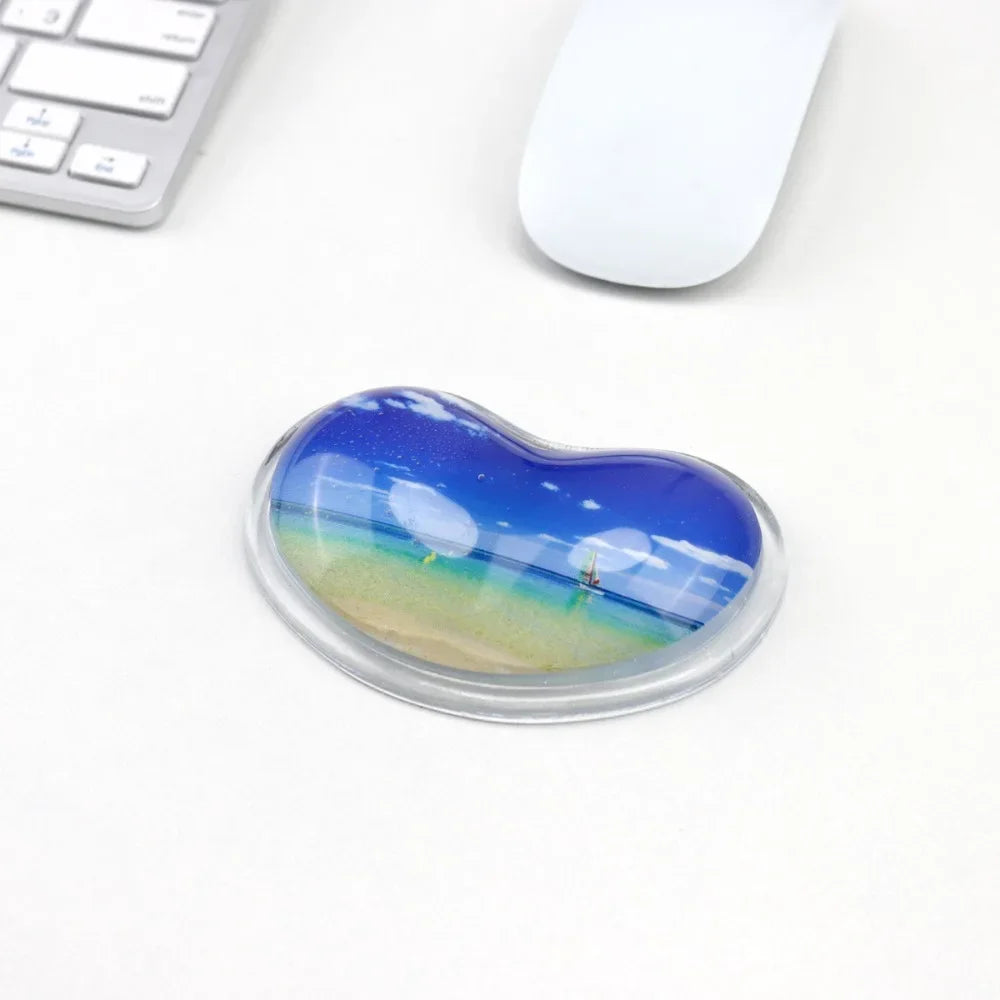 1PC Silicone Wavy Comfort Gel Computer Mouse Hand Wrist Rests Support Cushion Pad Fashion Heart-shaped Wrist Pad Hand Pillow