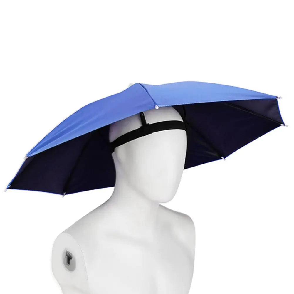 Outdoor Portable Umbrella Hat Sunscreen Waterproof Fishing Umbrella Universal Headwear Hats Sun Camping Beach Foldable Hats