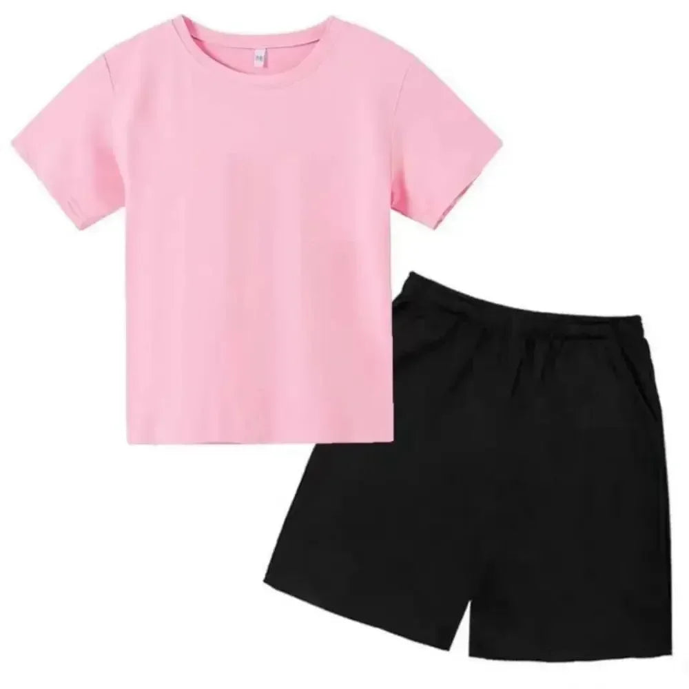 Summer CR7 Star Print Kids T-shirt Top and Shorts 2pcs Set Boys/Girls 3-13Y Children Clothes Sunshine Casual Fashion Sportsuit