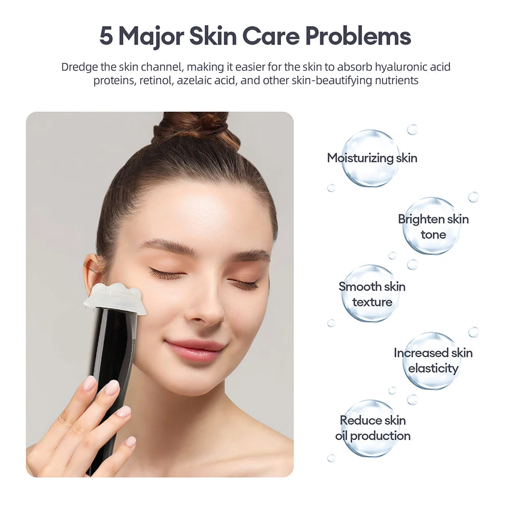 CO2 Oxygen Bubble Pen 5 Gear Vibration Oxygen Bubble Beauty Tool Deep Cleansing Pores Exfoliate LED Photon Skin Care Machine