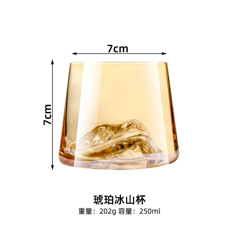 Crystal Glass Whiskey Cup, Japanese Liquor Glass, Clear Iceberg Glass, Suitable for Vodka, Liqueur, Tequila, Shochu, Cocktail