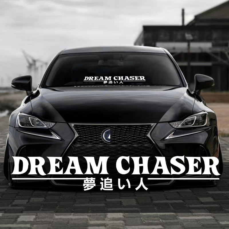 DREAM CHASER Car Rear Windshield Stickers Reflective Auto Door JDM Vinyl Decals Waterproof Sunscreen Windscreen Decoration