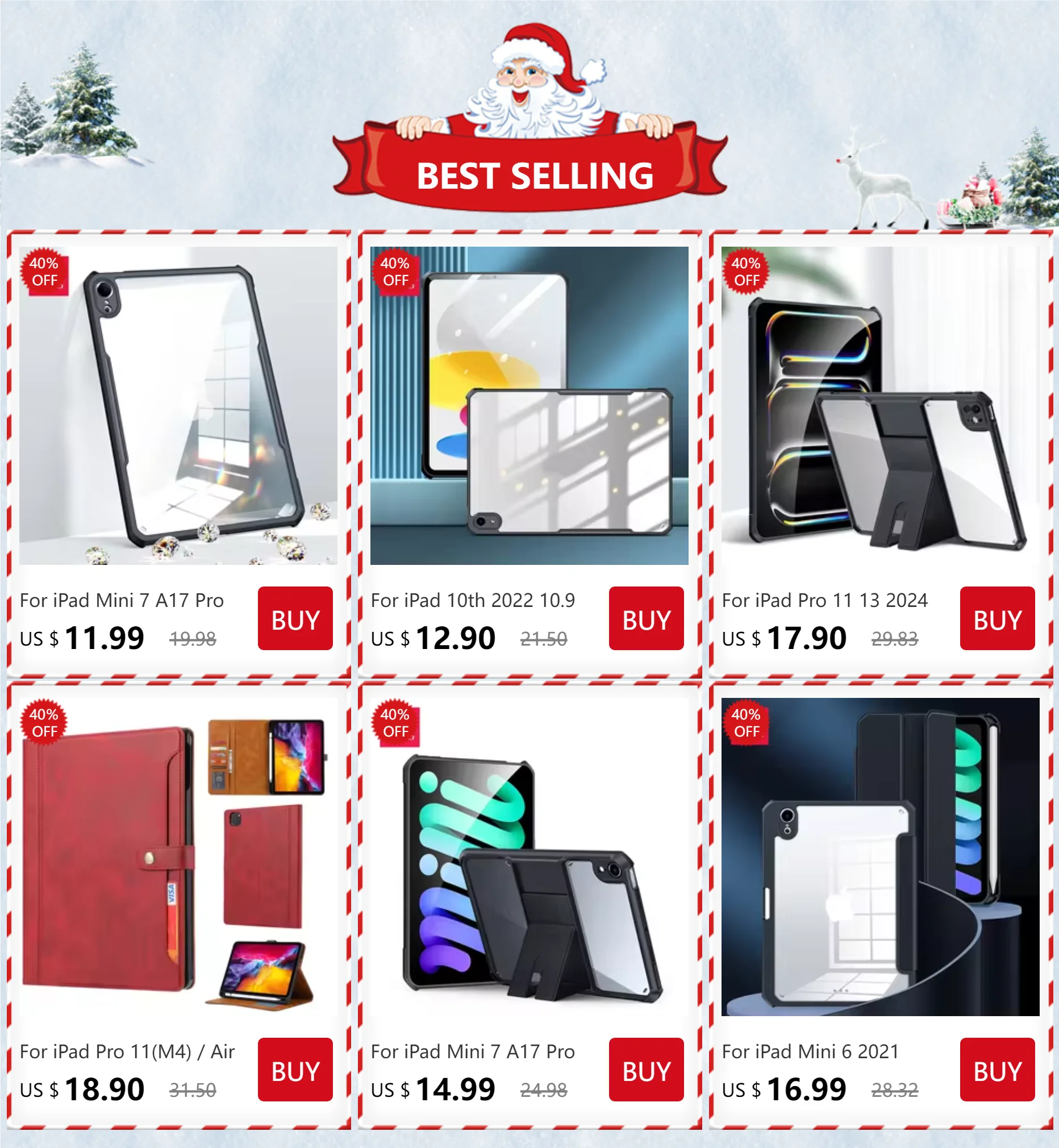 For Mini 7 2024 (A17 Pro) чехол ELVE Luxury Flip Leather Book Tablet Cover With Cards Slot Stand Sleeve For iPad Mini 6 아이패드 미니6