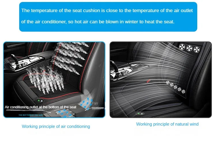 New Ventilated 12V 24V Cooling Car Seat Cushion Air Conditioned Heat Dissipation Ice Silk Pad Universal For Cars SUVs Trucks