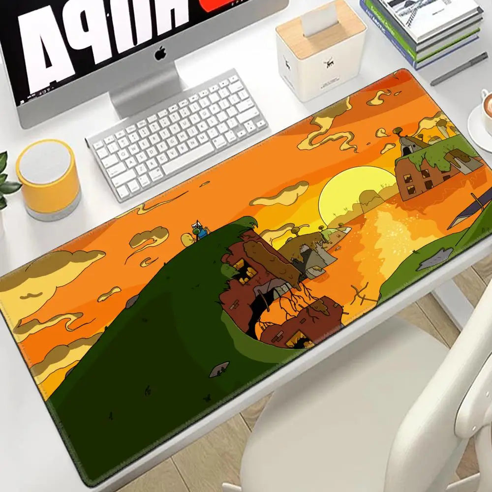Desk Mat Adventure Time Mouse Pad Large Gamer Cabinet Pc Cabinets 80x30 Extended Cute Keyboard Mousepad Games Gaming Accessories