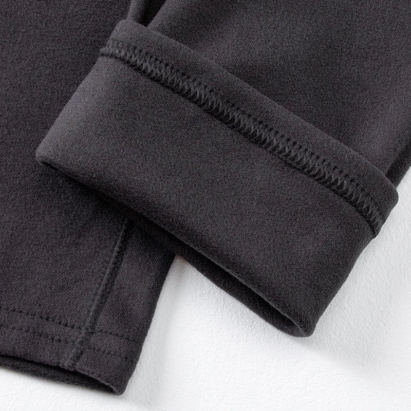 2-piece Men's Autumn And Winter Solid Color Casual V-neck Basic Warm Underwear Set Comfortable Sports And Fitness Base Shirt