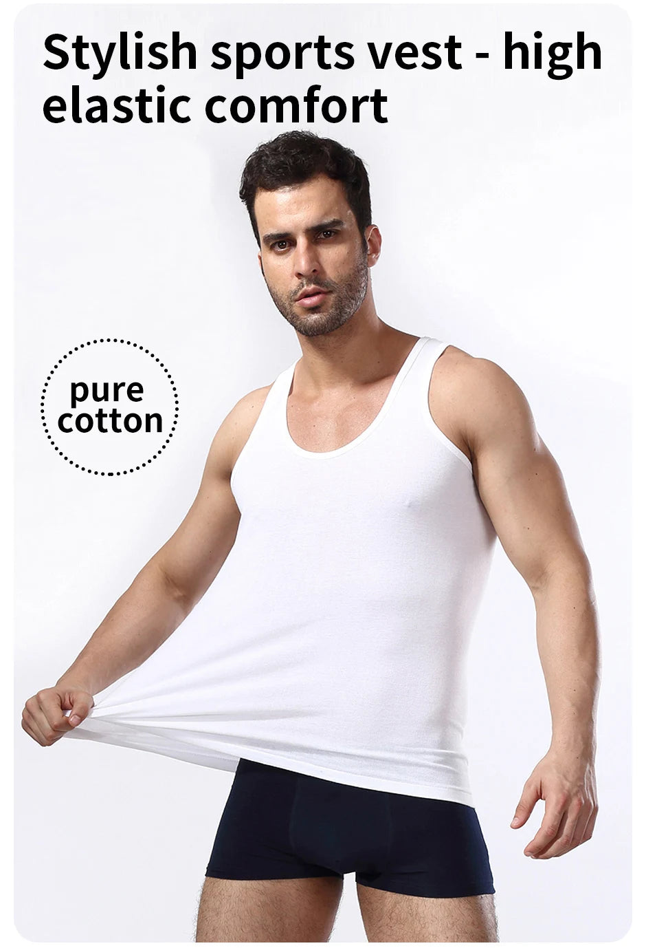 3 Pieces Men's Tank Top MEN'S Cotton Wear Summer Base Sleeveless Cotton Old Man Undershirt Hurdling Exercise Fitness