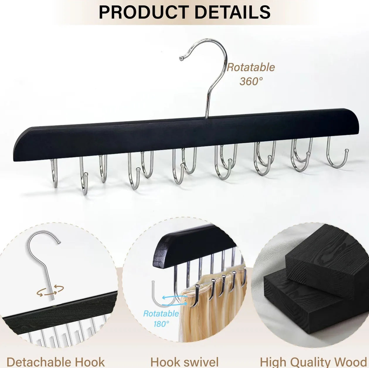 Hair Extension Holder, Hair Extension Hanger for Hanging Hair Extensions Braiding Hair Rack for Extra Wide Weft Hair Holder Hang