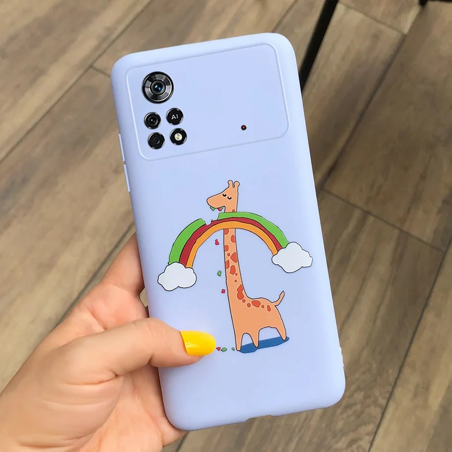 Cute Love Heart Phone Case For Xiaomi Poco X4 Pro 5G Cover Soft Silicone Matte Funda For Xiaomi Poco X4 M4 Pro 4G 5G Bumper 2022
