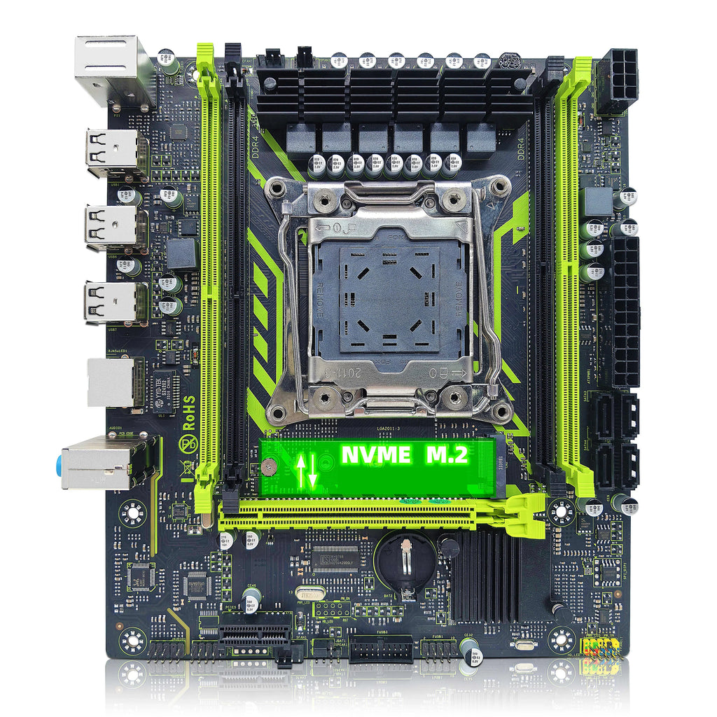 ZSUS X99-8D4 Motherboard Set Kit With LGA2011-3 Xeon E5 2650 V3 CPU DDR4 16GB (1*16GB) 2133MHZ RAM Memory NVME M.2 SATA