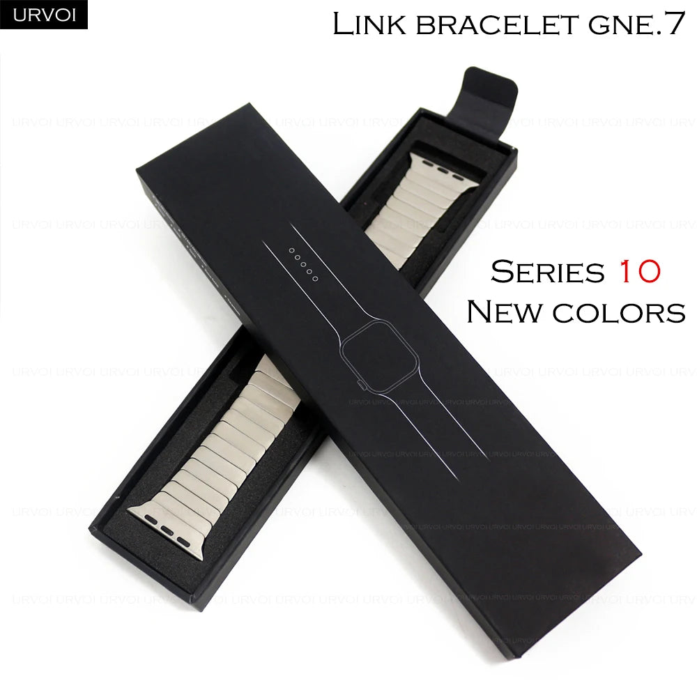 URVOI Band for Apple Watch link bracelet gen.7 Ultra 3 2 matte black series 11 10 9 8 7 SE Strap for iWatch 316L stainless steel
