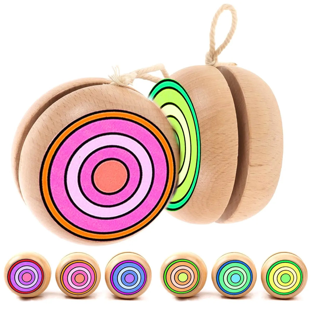 3PCS Handcrafted Wooden Yoyo - Circular Exercise Toy with DIY Paintable Surface, Perfect for Party Games, Adult Hobby ZSY