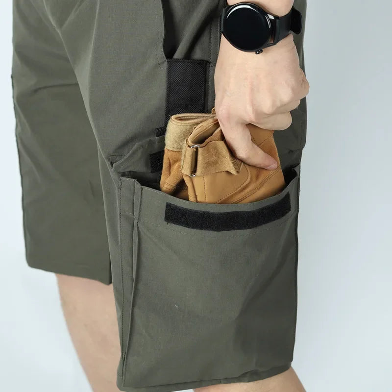 Gift belt Men's Operator Elastic Tactical Ripstop Workout Outdoor Cargo for Men Cycling Hiking Fishing Casual Shorts