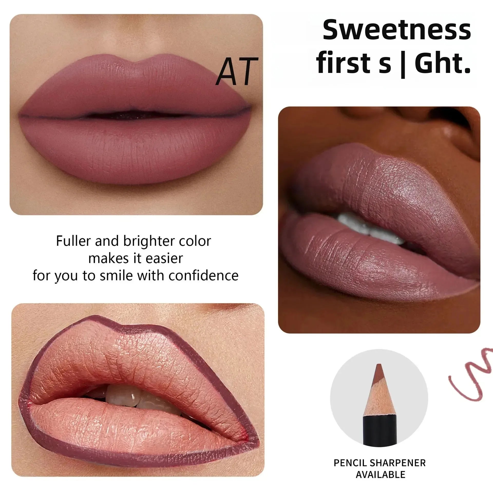 12pcs Professional Lip Liner Pens Set 12 Colors Matte Non-Stick Nude Lipstick Pencils Long-Lasting Moisturizing Lip Makeup Kit
