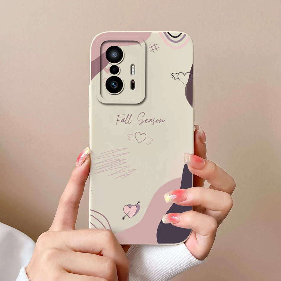 Love Heart Case For Xiaomi 11T Pro Back Cover Soft Liquid Silicone Full Protection Phone Covers For Xiaomi Mi 11t Pro 11 t Funda