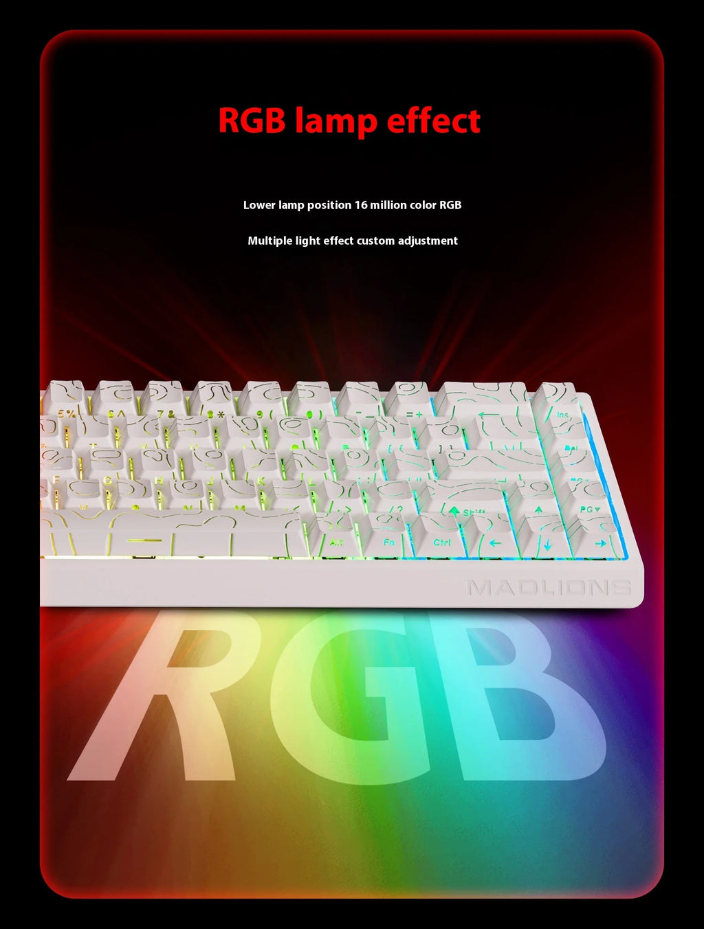 MADLIONS MAD60HE MAD68HE Magnetic Switch Keyboard Wired Mechanical Keyboard 8000Hz 0.01mmRT Valorant Gaming Keyboard Custom