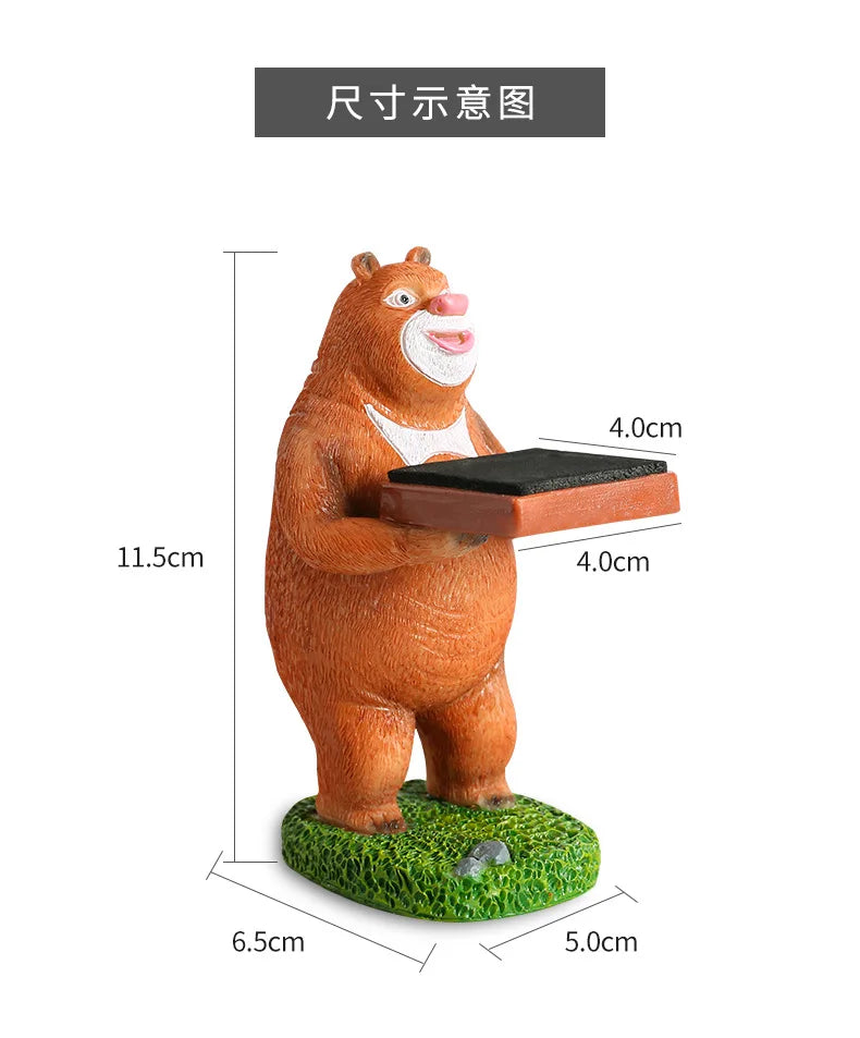 Trendy Watch Display Stand, Electroplating Cartoon Bear, Animal Resin Ornaments, Jewelry Storage Rack, Watch Holder Figure Stand