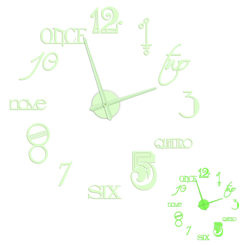 Weightlifting Fitness Room Wall Decor DIY Giant Wall Clock Mirror Effect Powerlifting Frameless Large Wall Clock GYM Wall Watch
