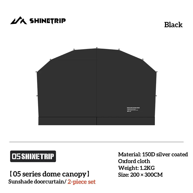 ShineTrip Outdoor Silver Coated Canopy Rainproof And Sunscreen Self-driving PU3000MM Waterproof Camping Sunshade Tent Dome