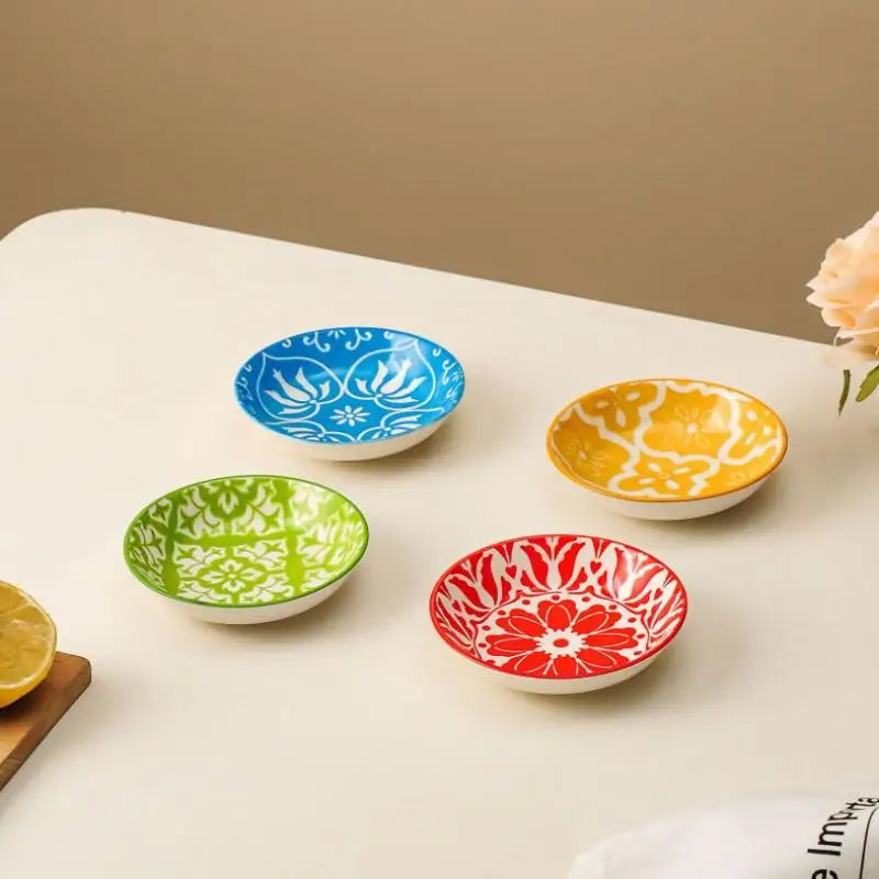 【HGPA】Ceramic Condiment Dishes, Bohemian Style Plates, Sauce Dishes, Suitable For Kitchens, Restaurants, Sushi Shops