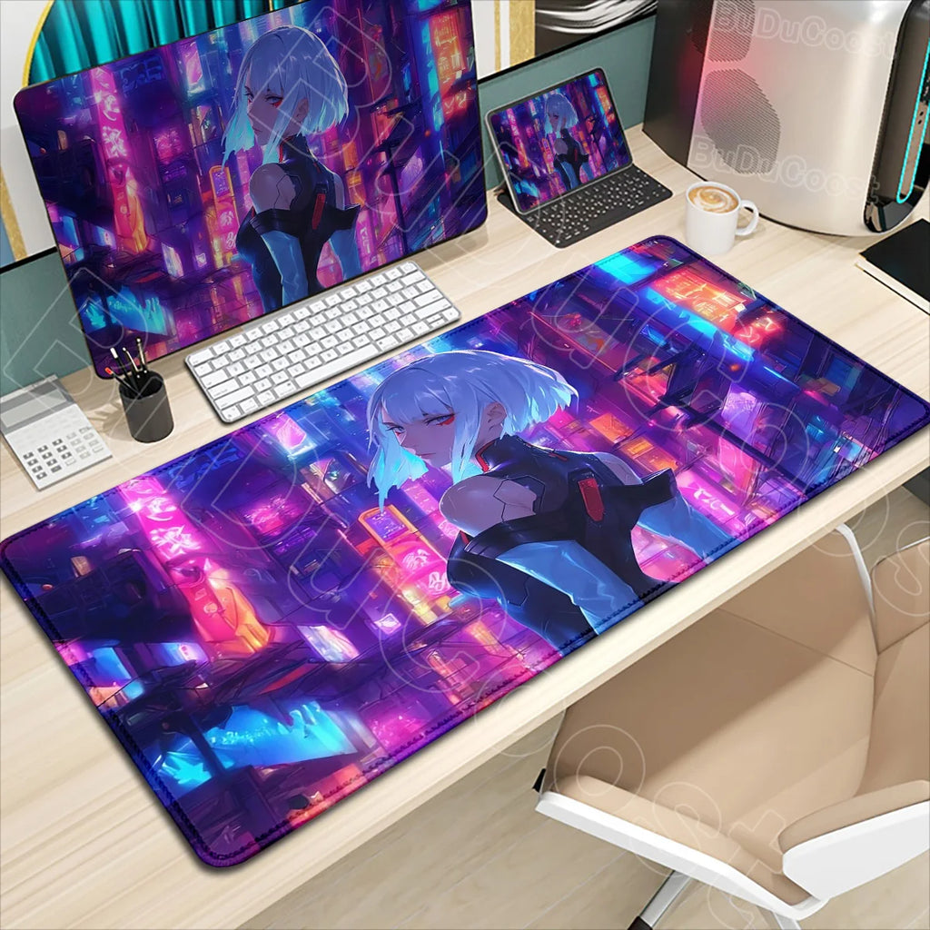 HD Printing New Wallpaper C_cyberpunk E_edgerunners Mouse Pad Non-slip Mousepad Computer Gamer LockEdge Desk Mat PC Keyboard Mat