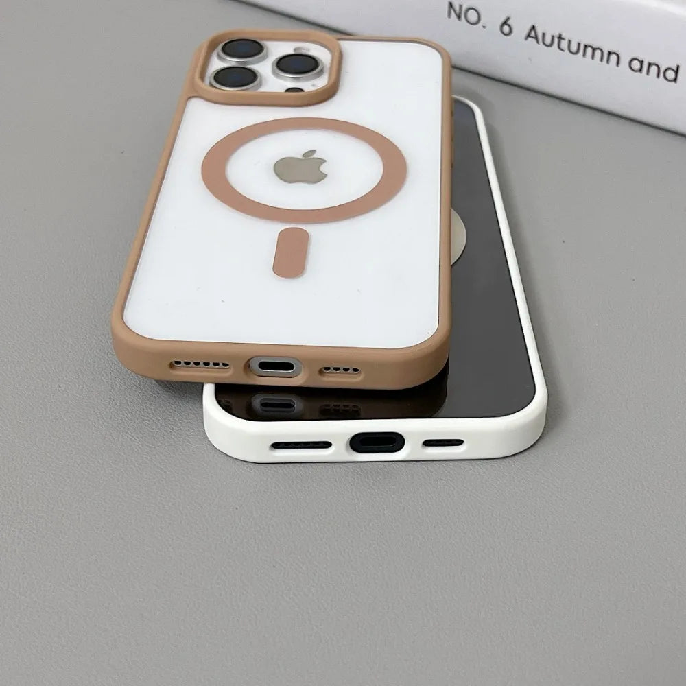 Luxury Original for Magsafe Transparent Phone Case For iPhone 16 Plus 15 ProMax 14 13 12 11 Mini Magnetic Protective Clear Cover