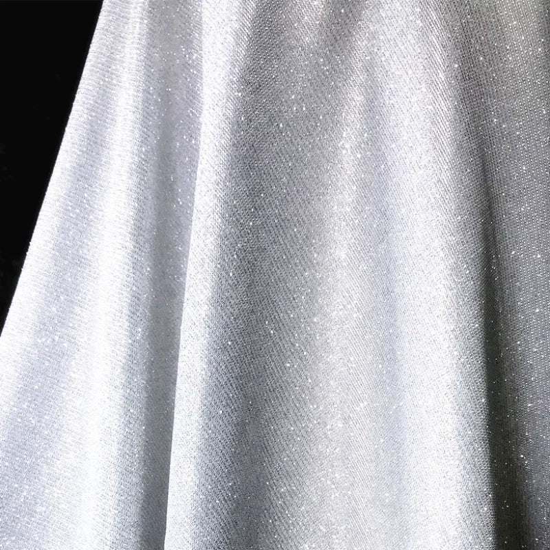 Colorful Blue Gradient Glitter Fabric Elastic Knitting By The Meter for Clothes Performance Dress Diy Sewing Designer Cloth Gold