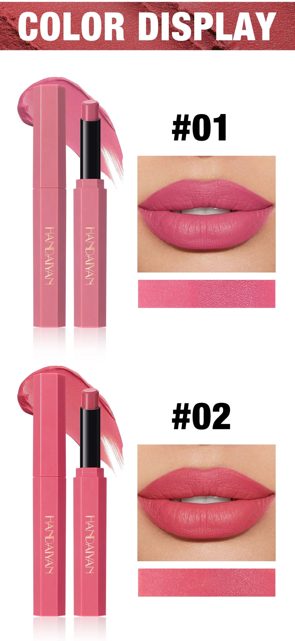 Women's Velvet Matte Lipstick Long-Lasting Non-Stick Cup Waterproof Nude Deep Red Lipstick Makeup 6 Colors Sexy Red Lip Gloss
