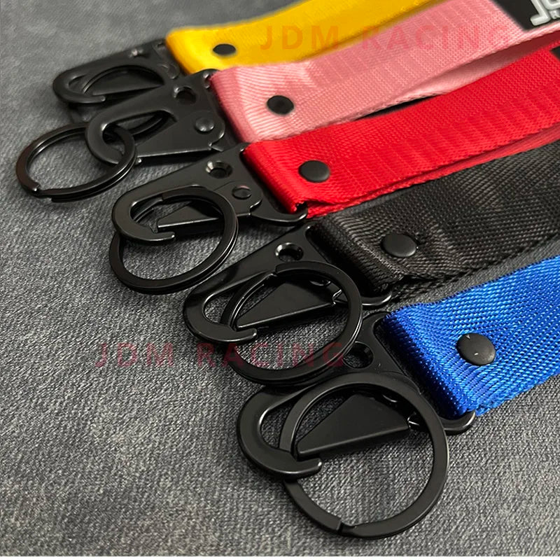 Fashion Solid Color Ribbon Keychain Lanyard Business Gift Key Chain Men Women Car Key Strap Waist Wallet KeyChains Keyrings
