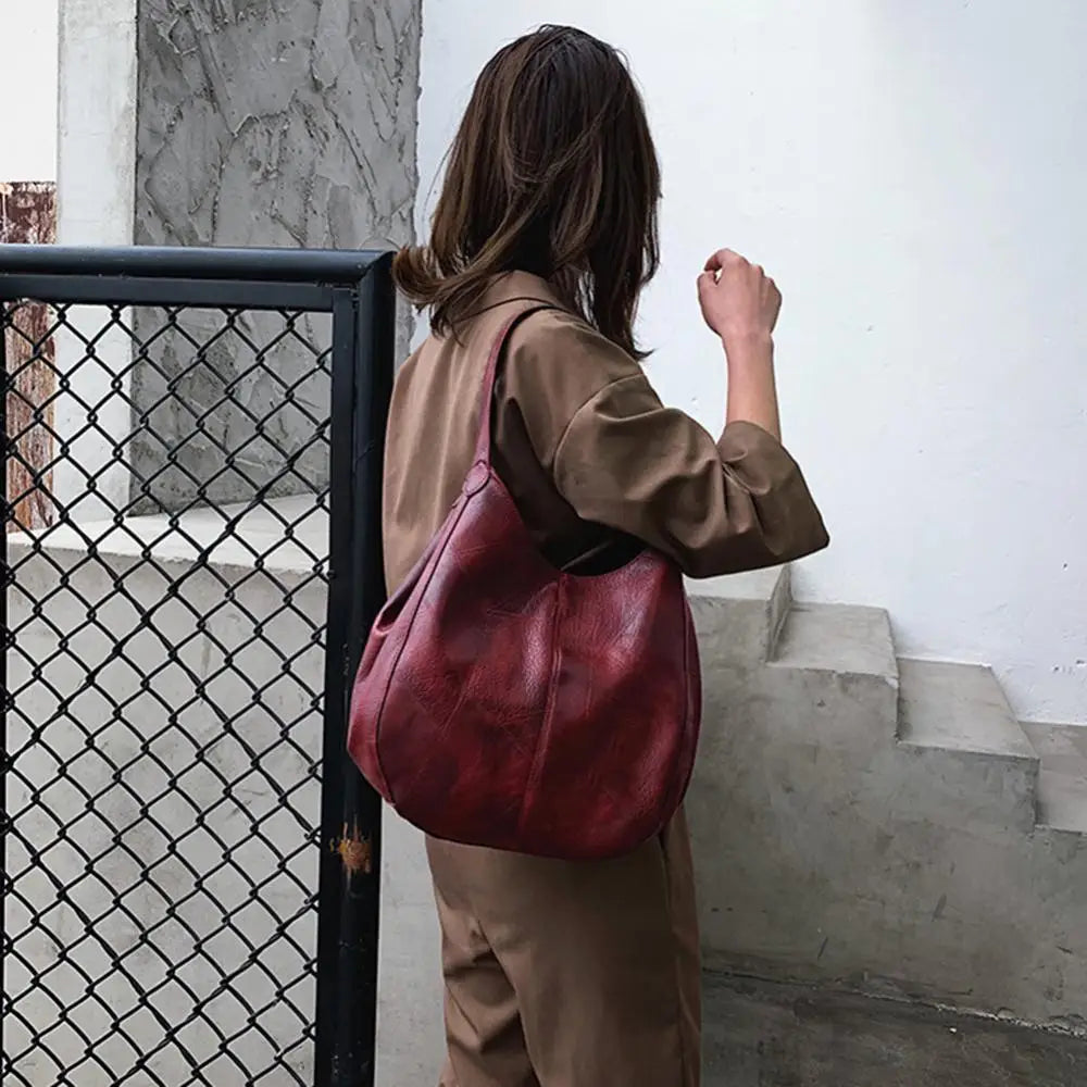 Women's Handbags Vintage Luxury Leather Shoulder Bag Designers Large Bag Modern Fashion Brand Female