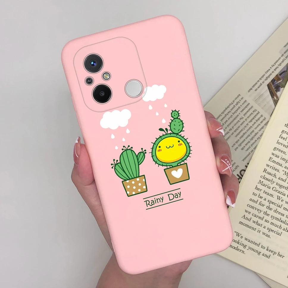 Phone Case For Redmi 12C 11A 4G Cartoon Dinosaur Soft Silicon TPU Matte Back Cover Coque For Redmi 12 C 11 A 4G Funda Capa Shell
