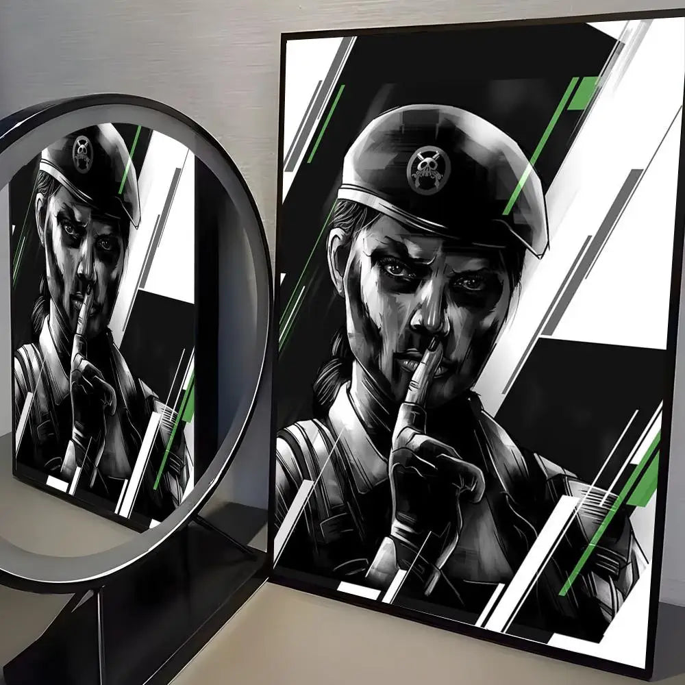 Game R-Rainbow Six Siege Poster Modern Aesthetic Canvas Wall Art Poster Cool Room Stuff Bedroom Decor