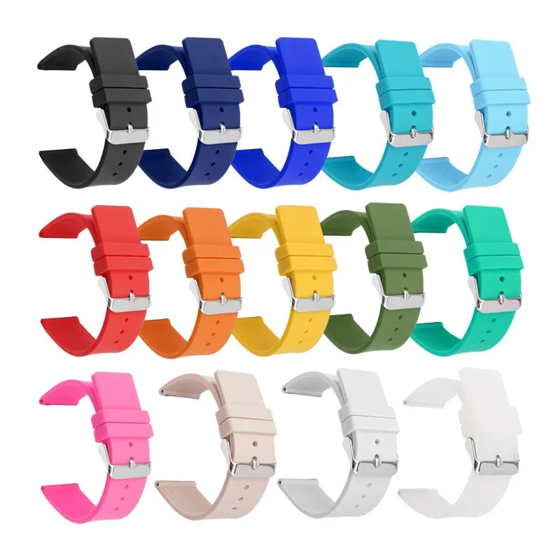 12mm 14mm 16mm 18mm 20mm 22mm 24mm Silicone Strap for Omega Soft Rubber Band Candy Color Men Women Replace Bracelet Accessories