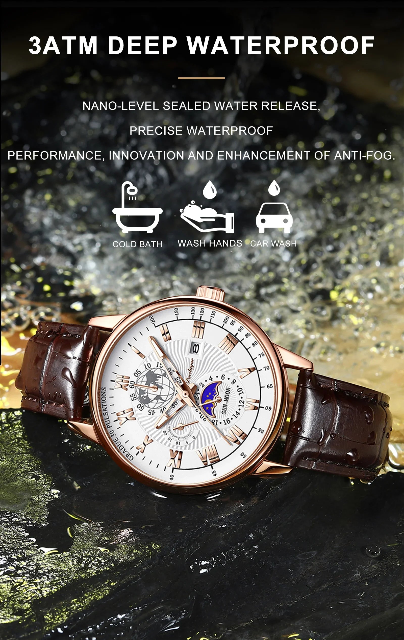 Fashion Luxury Wristwatch For Men Luminous Chronograph Date Man Watch Leather Men's Quartz Watches Sports Male Clock