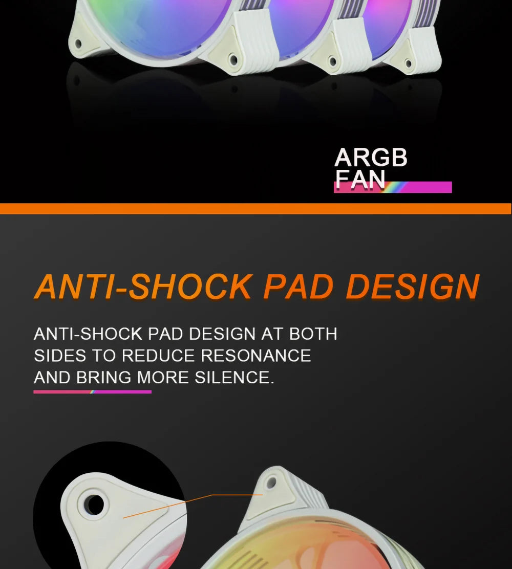 Aigo AR12 white 120mm RGB FAN ventilador PC gamer Computer Case kit Fan Cooling Cooler 12cm Adjust Speed 12V ARGB Fans ventoinha
