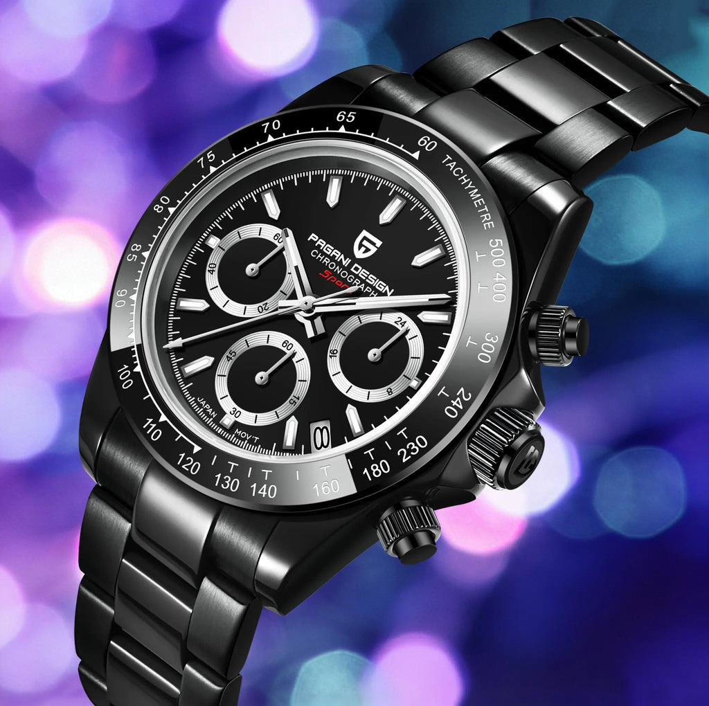 PAGANI DESIGN Men's Casual Quartz Watch 40Mm Outdoor Trendy Stainless Steel Sapphire Wear-Resistant Mirror Luminous Diving Watch