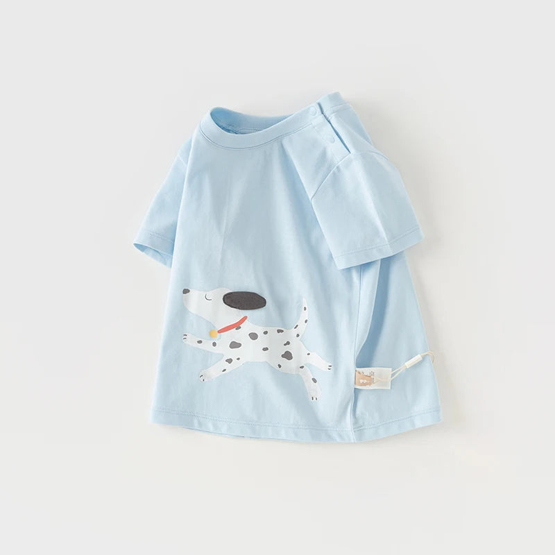 Dave Bella 2025 New Summer Girl's Boy’s Baby T-Shirt Children Top Cotton Short Sleeve Undershirt Casual Outdoor Sport DB2241110