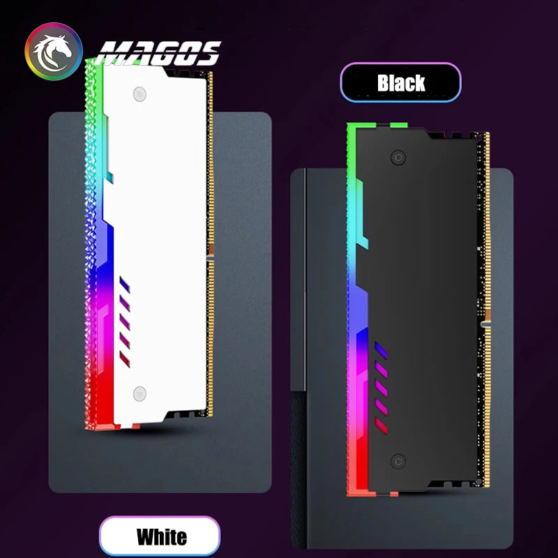 RAM Shell Radiator RGB DDR4 DDR3 Universal Heatsink Memory Vest ARGB 5V AURA Addressable Black White 1/2 Pcs Pack
