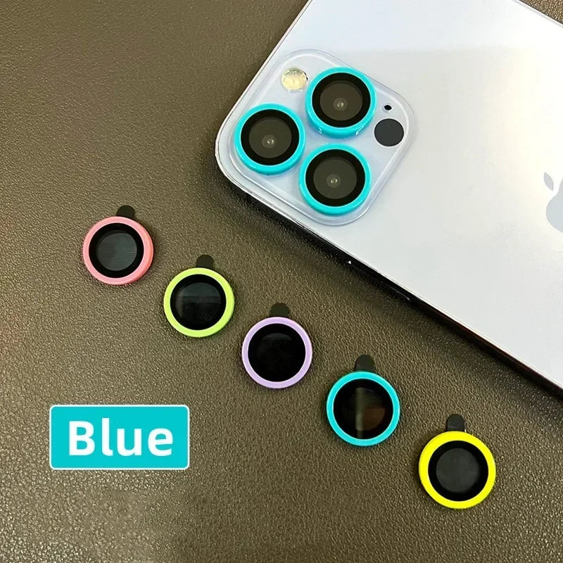 Luminous Ceramic Camera Protector Film For iPhone 14 13 12 11 15 Pro Max 14 Plus 12 13 mini Lens Ring Tempered Glass Glowing Cap