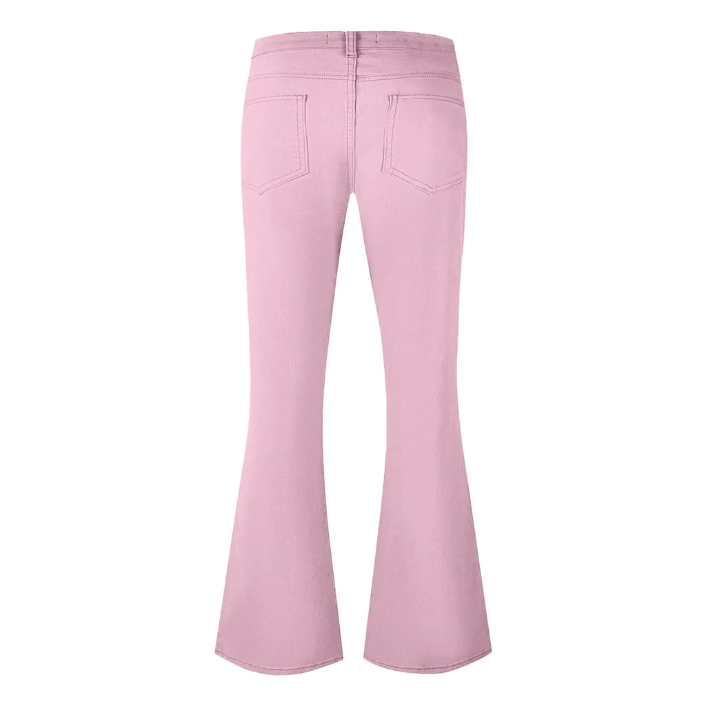 Men's fashion Retro Disco Flared Pants Loose Stretch Vintage Trousers Fit Flared Comfortable Retro Stretch Twill Men's Trousers