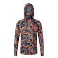 Camouflage Fishing T-shirt with Face Mask Long Sleeve Ice Silk Summer Fishing Shirt Breathable Sunscreen Hooded Fishing Top