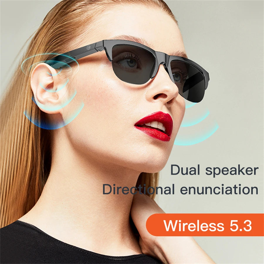Sunglasses Earphones UV400 Protection PC Lens Sunglasses with Built-in Earbuds Headphones Hifi Sound Music Sport Headset Game
