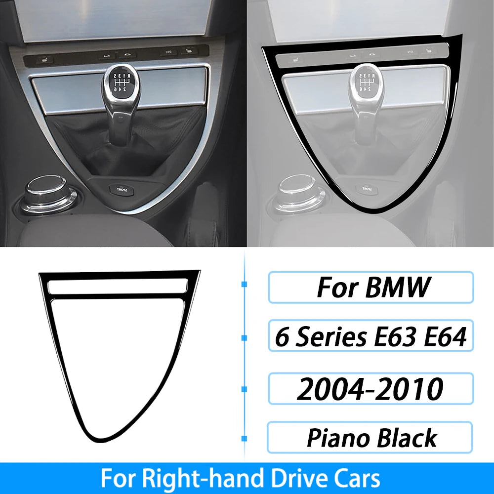 For BMW M6 6 Series E63 E64 2004-2010 Piano Black Gear Shift Air Outlet Window Lift Panel Set Car Interior Accessories Sticker