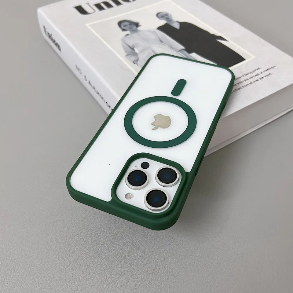 Luxury Original for Magsafe Transparent Phone Case For iPhone 16 Plus 15 ProMax 14 13 12 11 Mini Magnetic Protective Clear Cover
