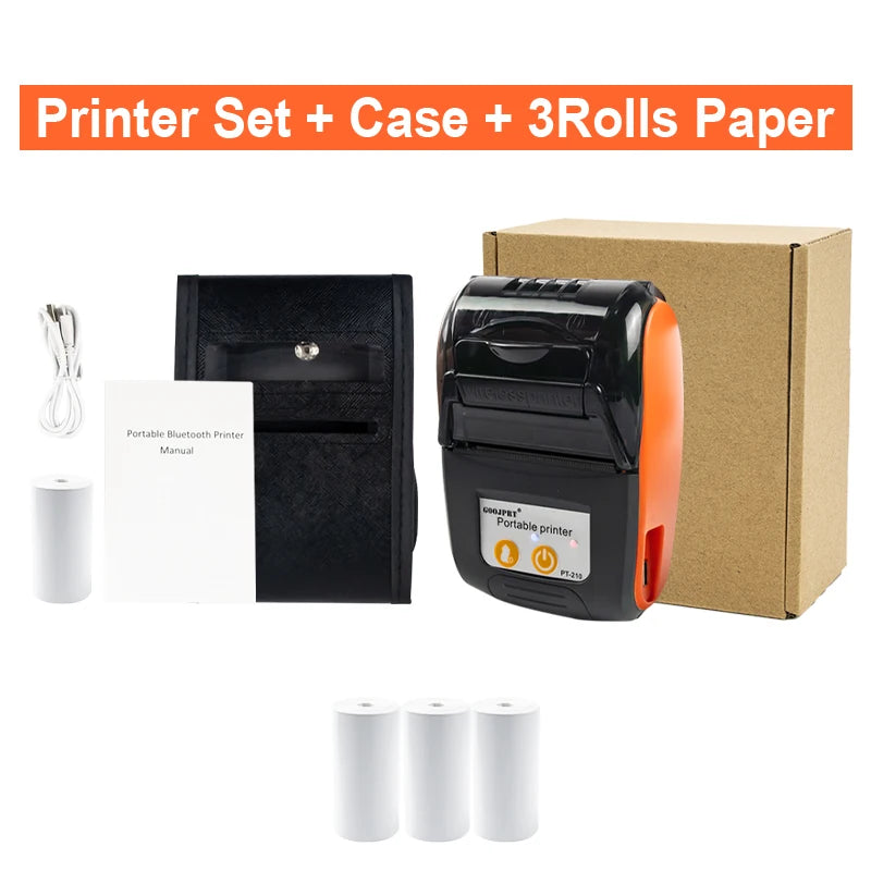 Mini Portable Thermal Printer Bluetooth For Phone Portable Printer Machine For Small Business 58mm Wireless Receipt Impresora