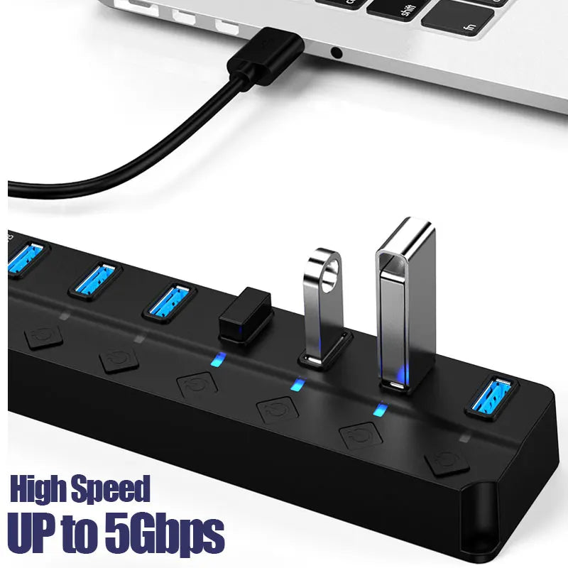 4/7 Port Multi USB 3.0 Power Adapter USB Splitter Hub USB Hub 2.0 USB Multiple Expander Switch 30CM Cable Hub Docking Stations
