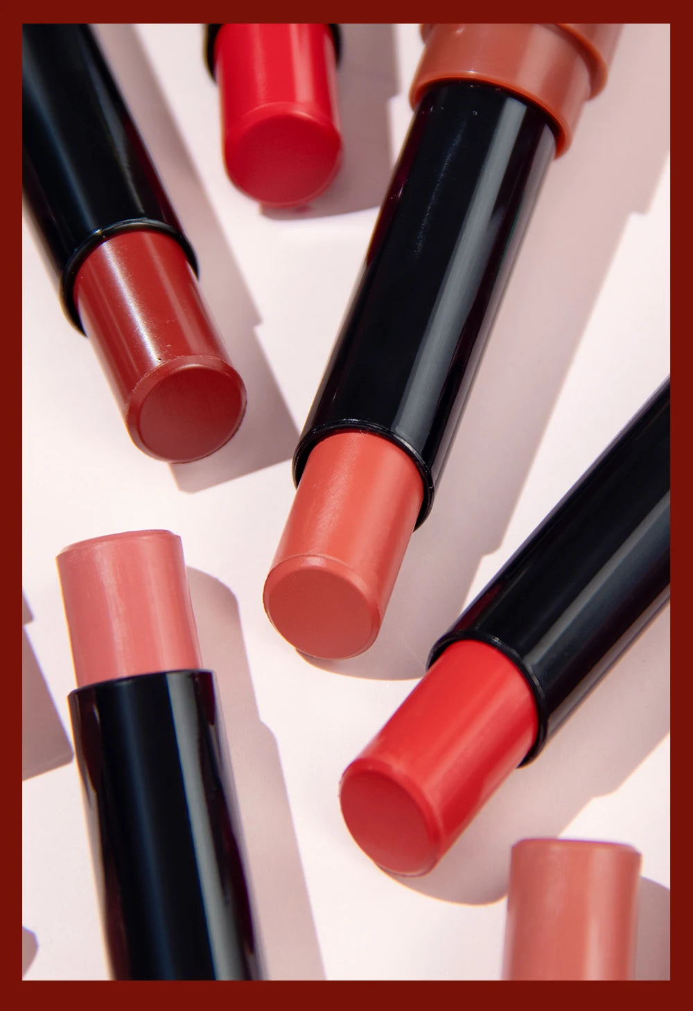 QIBEST Nude Lipstick Matte Lip Gloss High Pigment Makeup Classic Sexy Lipgloss Non-Stick Cup Long Lasting Red Lip Tint Cosmetics